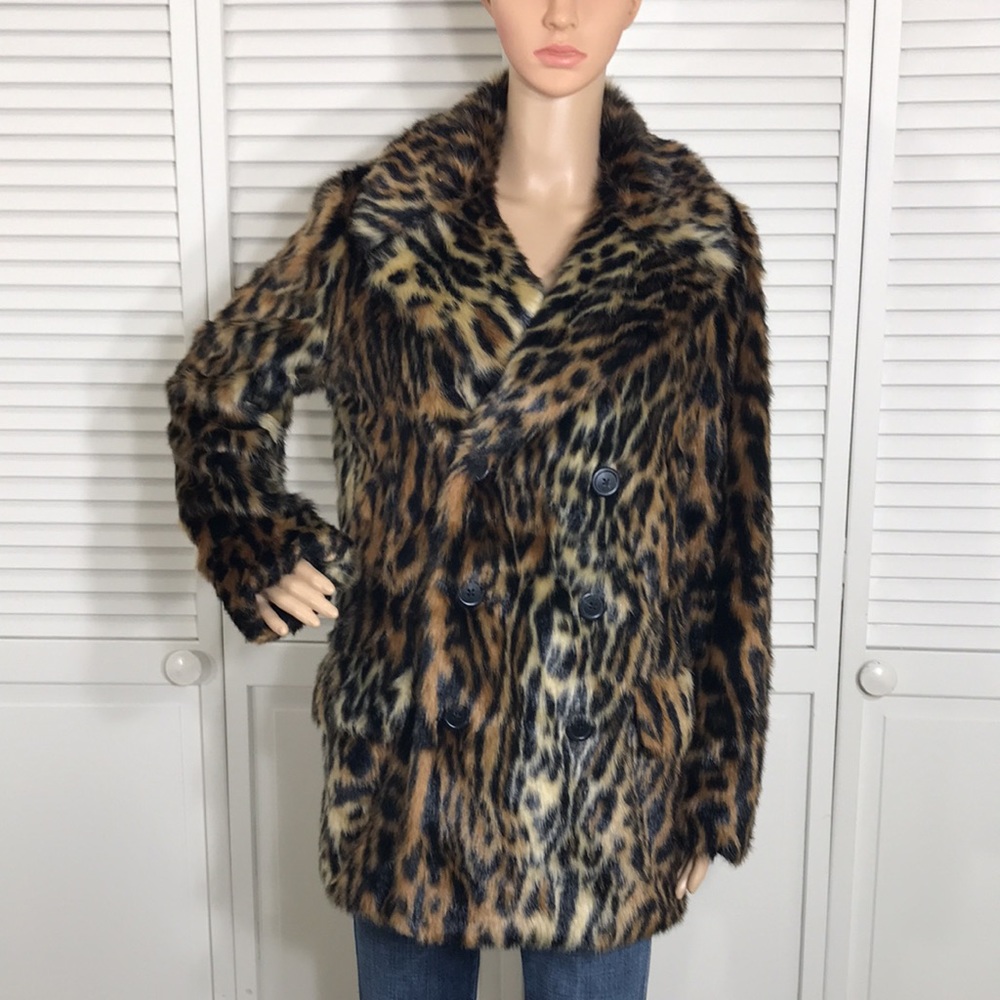 Polo Ralph Lauren Leopard Animal Print Fur Coat Small